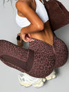 ZASUWA Female Leopard Print Backless Deep V Back Leggings