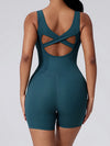 ZASUWA Female Ribbed Cross Back Romper