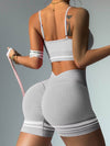 ZASUWA Female Deep V Back Stripes Short Tracksuit