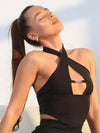ZASUWA Female Hollow Out Backless Halter Tank