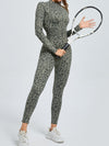 ZASUWA Female Leopard Print Zipper Jumpsuit