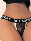 ZASUWA Female Letter Print Lace T-back Panties