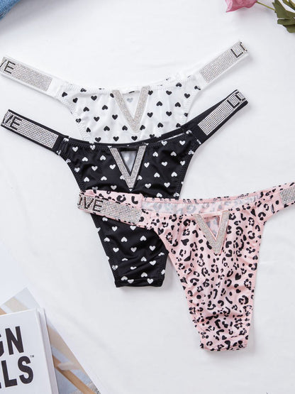 V Back Dazling Diamond Panties