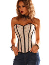 Zipper Flower Print Lace-up Shapewear