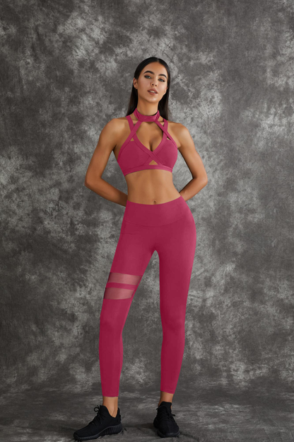 Unique Cut Out Pocket Mesh Scrunch Bum Sportswear