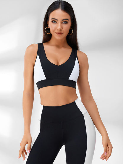 Contrast Color Backless Sports Bras