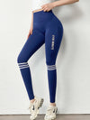 ZASUWA Female Letter Print Stripe Scrunch Bum High-rise Leggings