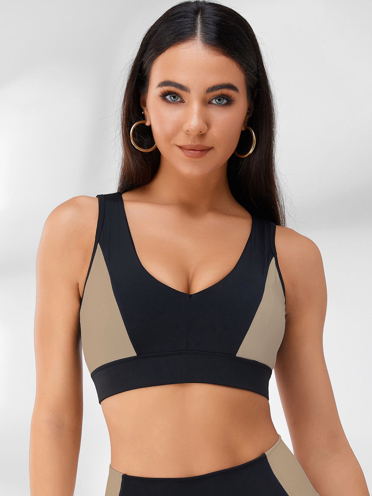 Contrast Color Backless Sports Bras