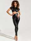 🖤ZASUWA Female PU High-rise Leggings