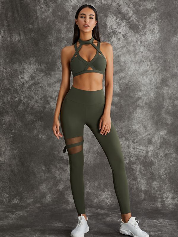 Unique Cut Out Pocket Mesh Scrunch Bum Sportswear