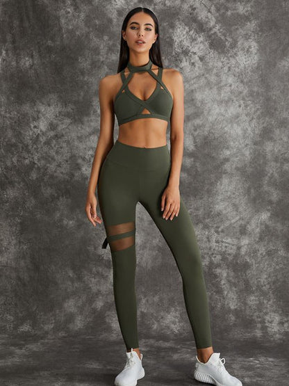 Unique Cut Out Pocket Mesh Scrunch Bum Leggings