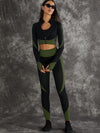 ZASUWA Female 3 Pieces Long Sleeve Zippers Fitness Suit