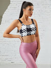 ZASUWA Female Sexy Stylish PU High Waist Print Sportswear