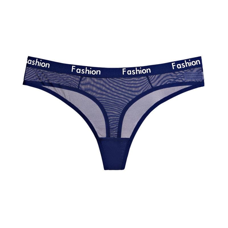 Kurzer Netz-Tanga mit Buchstaben-Print