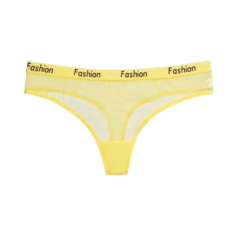 Kurzer Netz-Tanga mit Buchstaben-Print