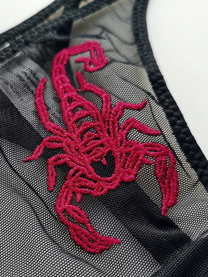 Scorpion Print Mesh Underwear