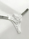 ZASUWA Female Love Print Lace Dazling Diamond Thong