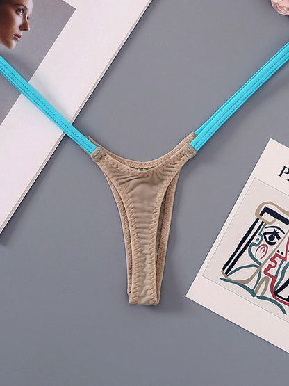 Contrast Color T-back Panties