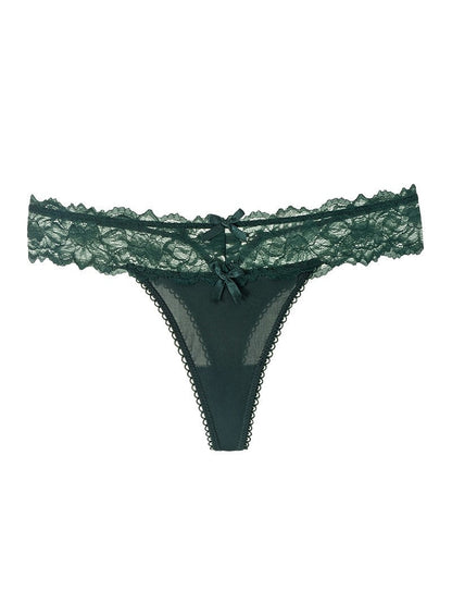 Mesh Solid Color Lace Underwears