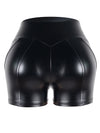 ZASUWA Female Glossy PU Faux Leather Peach Butt Gym Booty Shorts