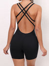 ZASUWA Female U Collar Cross Back Short Jumpsuit